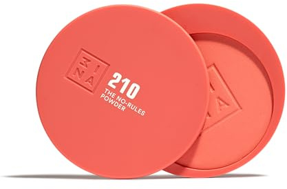 3INA - The No-Rules Powder 210 - Coral pink - 3-in-1 Powder Blush | Multi-Use Compact Powder for Eyes, Lips & Cheeks with Hyaluronic Acid & Ceramides - Highly Pigmented - Vegan - Cruelty Free