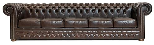 Chesterfield Bank First Class Leder | 5-Sitzer | 2 bis 4 Wochen Lieferzeit (Cloudy Dark Braun)