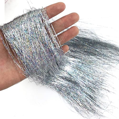 Heyiwell 2000 Stränge Lametta-Eiszapfen für Weihnachtsbaum, Weihnachten, Geburtstagsparty, Hochzeitsdekorationen, 45,7 cm, schillerndes Silber