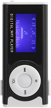 Lettore Musicale MP3 Portatile con Auricolare, Clip Posteriore, Torcia a LED, Orario di Lavoro da 6 a 6 Ore, Slot per Scheda di Memoria Massimo da 16 GB (Nero)