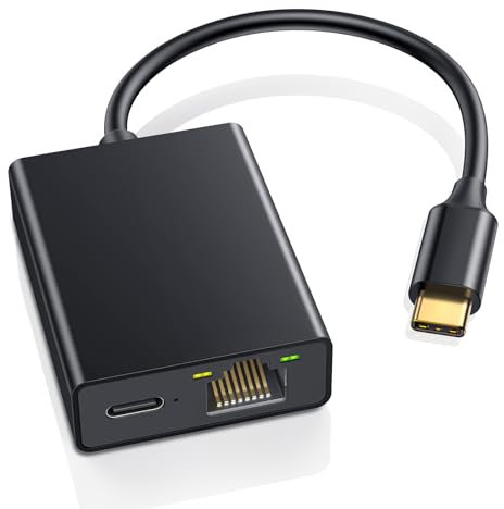 ZEXMTE Adaptador USB C a Ethernet para Fire TV Stick, adaptador de red Ethernet USB C a RJ45, compatible con Chromecast Google TV, Roku Streaming Stick+, laptop, tablet, cinta adhesiva incluida