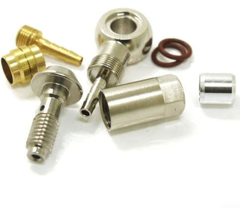 Lioaeust Hydraulikschlauch Fitting Einsatz, Bike Messing Anschluss und Bremsschlauch Einsatz für MT8 MT4 MT5 MT6 MT7 (Silber, 1 Stück)