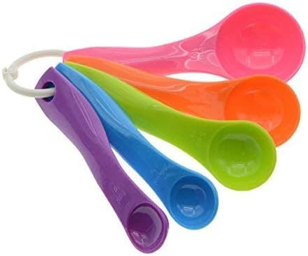 RUIAN 5-Piece Plastic Measuring Spoons Set, Mixed Colors, 1ml, 2.5ml, 5ml, 7.5ml, 15ml, Dishwasher Safe