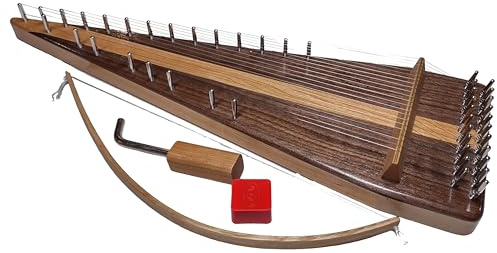 Zither Heaven Psaltery mit 22-saitiger Kirschschleife und schwarzer Walnuss-Oberseite