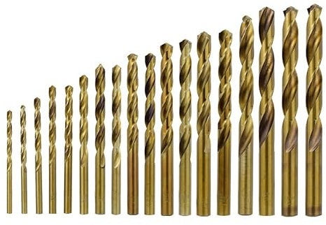 13/19/25 Stück 1,0–13 mm Spiralbohrer-Set, kobaltbeschichteter HSS-Pistolenbohrer for Holz/Metall-Lochschneider-Bohren (Size : 19pcs)
