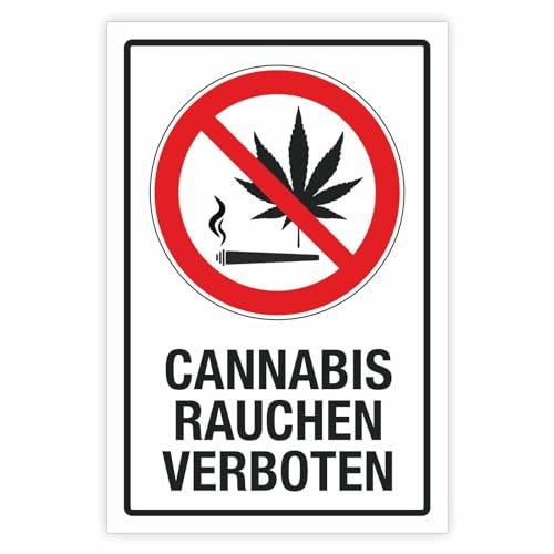 Schild Cannabis rauchen verboten Hinweisschild 3 mm Alu-Verbund 600 x 400 mm