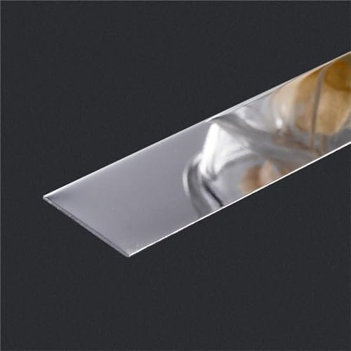 QIPN 3.05M Edelstahl-Wandleiste Zierleiste Wandverkleidung Abziehen und Aufkleben, Flexible Metallverkleidung für Wand Spiegel Möbel Tür Kleiderschra(Size:Width 20cm/7.87inch,Color:Glänzendes Silber)