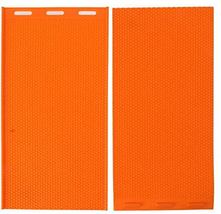 Kuuleyn 2 Bögen 5,4 mm Silikon-Bienenwachsmuster, Bienen-Silikonmuster, Bienenwachs-Stiftungspresse, Prägegerät, Wabenblätter, Muster, Bienenzuchtzubehör, Orange