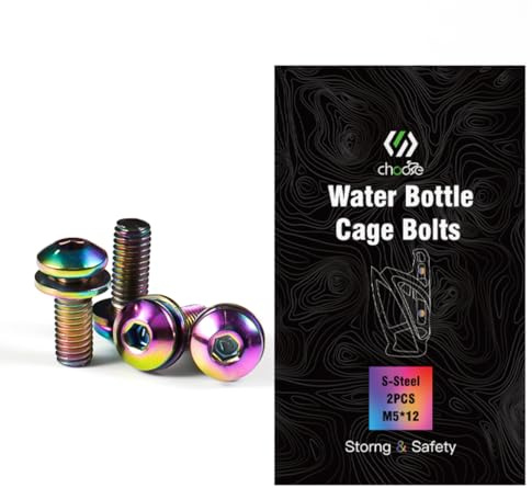 CNCLOL Bike Bottle Cage Bolts, Water Bottle Holder Screws for MTB/Bicycle/Mountain Bike/E-Bike/Gravel/BMX (Red/Orange/Blue/Green/Coloured/Gold)