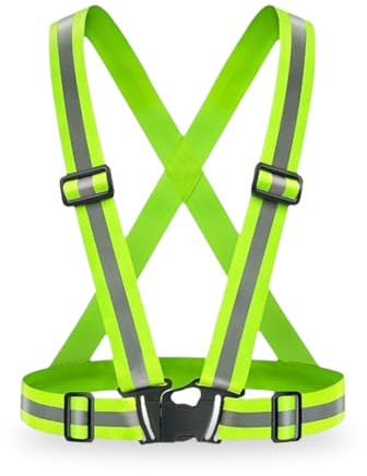TOZBLEU Warnwesten,1 pcs Reflektorweste Reflektierende Sicherheitsweste Einstellbar Warnweste Leicht Hohe Sichtbarkeit Joggen Fahrrad Laufen Motorrad für Erwachsene,Jugendliche