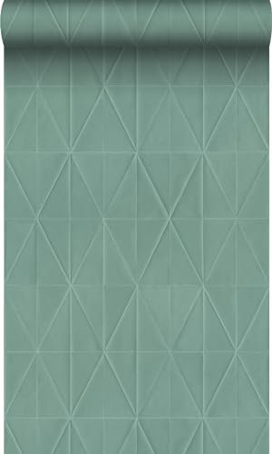 Origin Tapete Origami-Muster Graugrün 53 cm x 10.05 m