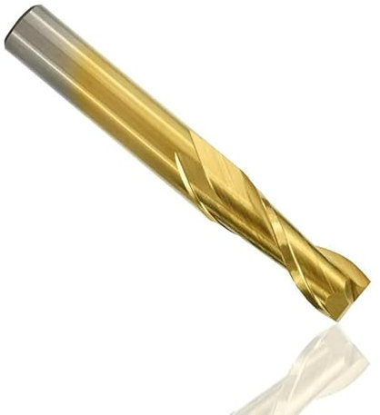 Ddyspan Fresa Piatta A 2 Flauto 4 6 8 10 12mm Fresa In Carburo Di Tungsteno Fresa Rivestita In Stagno Punta Del Router CNC Per La Lavorazione Del Legno,12x12x45x90mm