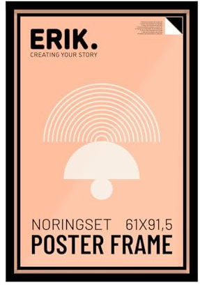 Grupo Erik - Bilderrahmen 61x91,5 cm Posterrahmen 61 x 91,5 cm Bilderrahmen Schwarz aus MDF Holz Deko