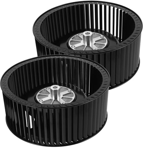 2pcs Black Metal Range Hood Fan Wheel Motor Accessory | Screw Fixed Axle, Quiet Operation, Precision Craftsmanship, Powerful Ventilation, General Exhaust Fan Use