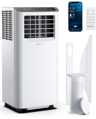 Pro Breeze® 14000 BTU Portable Air Conditioner - Smart Home WiFi Compatible with 24-Hour Digital Timer, Smart Display & Window Venting Kit Included - Air Conditioning Unit for Home & Office