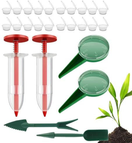 wiroouia Seeder Spreaders for Lawns,Hand Grass Seeder Spreader | Manual Seedlings Dibber Gardening Gadgets for Carrots, Turnips, Lettuce, Vegetables