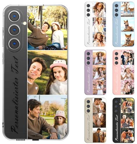 LSXYHQLD Personalisierte Handyhülle Mit Foto Text für Samsung Galaxy A16 4G/5G, Handyhülle Selbst Gestalten mit Eigenem Bild Text, TPU Personalisiert Case Hülle mit Bild