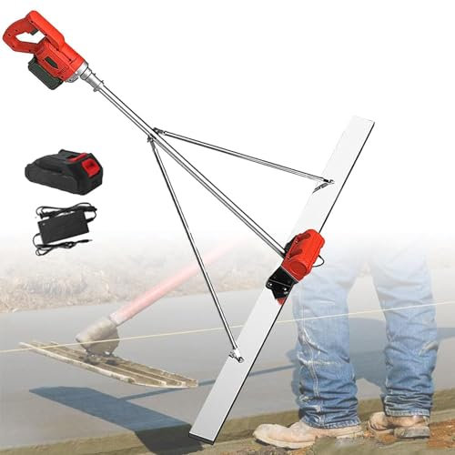 Kit vibratorio vibrato in cemento Vibratore per calcestruzzo, kit vibrante per massetto in calcestruzzo, 6000 giri/min, utensile per finitura calcestruzzo, batteria da 120 cm, righello per l