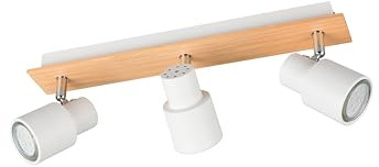 lightling 3-flammige Deckenlampe Gaston, Deckenspot, Strahler, Deckenmontage, schwenkbar, IP20 Indoor, exkl. 3 x GU10 max. 10W, Höhe 15 cm, Breite 46 cm, Metall, weiß matt