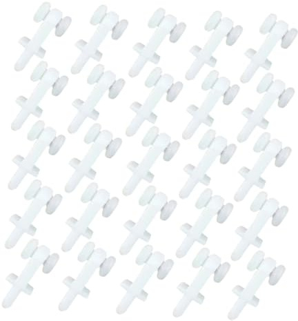 HEALLILY 100 Piezas de Deslizadores de Riel de Cortina de Plástico Blanco Doble Rueda, Diseño Compacto, Ligeros y Estables para Ambientes Residenciales y Espacios Comerciales