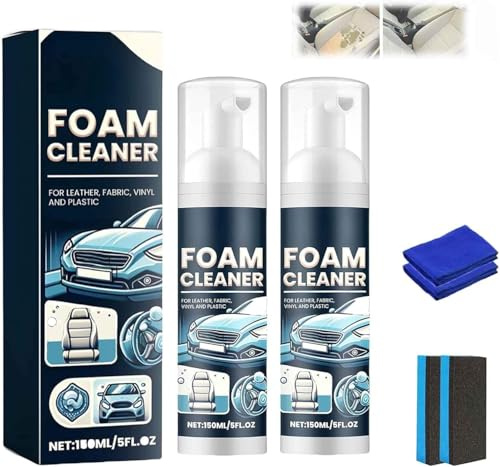 Detergente in schiuma multifunzione per interni auto, detergente per sedili auto, detergente per interni auto, detergente per interni auto, gomma, pelle, schiuma multiuso, 150 ml (2)