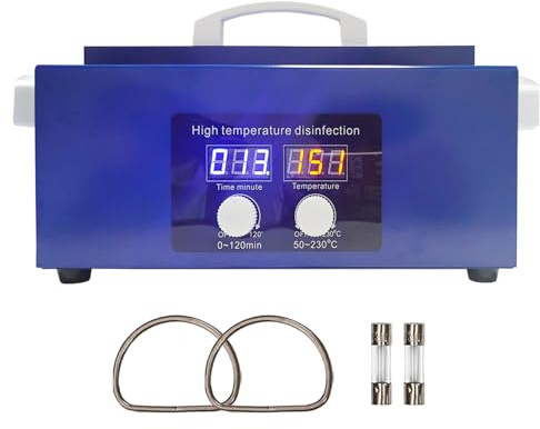 BACTIBLAST Professionell Heißluftsterilisator, 300W Autoklav Hochtemperatur Sterilisator, 2.2 Liter Sterilisator Für Instrumente Für Nagelwerkzeuge, Friseurwerkzeuge, Schönheitssalon