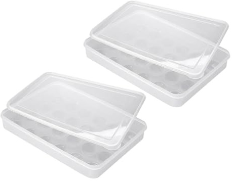 DIYEAH 2 Piezas Cartón de Huevos Bandeja de Plástico Contenedor para Huevos Caja de Almacenamiento Huecos para Refrigerador Cocina y Hogar