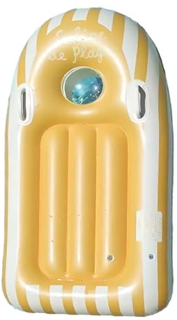 Bodyboard Aufblasbar, leichtes Aufblasbares Surfbrett tragbares Schwimmenbrett mit Griffen Schwimmhilfe Kinder Lernen Hilfsmatte für Surf-Anfänger und sommerlichen Wasserspaß, 119x58cm