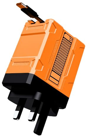 2 in 1 Charger 120w, 2025 New Scalable Retractable 120w Fast Charger Module, All in 1 Foldable Charging Adapter Wall Plug for Phone, Tablet, Laptops (orange)