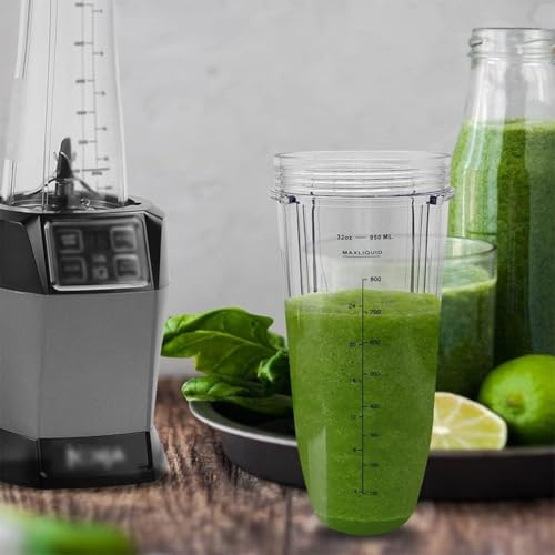 Yuanpgky Vaso de repuesto para exprimidor de 1000 W, 32 onzas para piezas de accesorios de licuadora, compatible con licuadoras de alta velocidad, plástico resistente, 9,8 x 9,8 x 22,5 cm