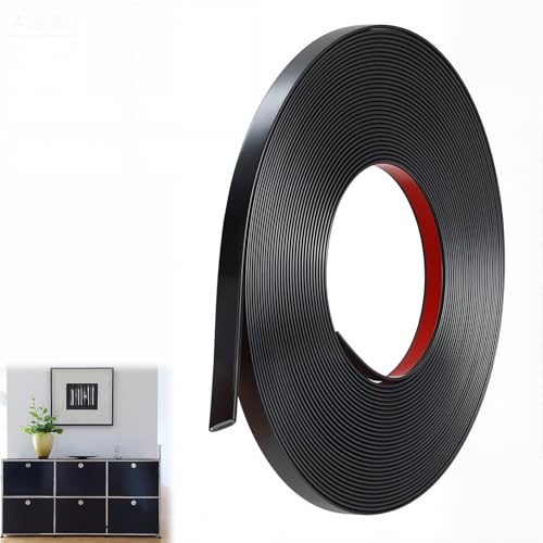 18Mx0.64cm Flexible Zierleiste Selbstklebend Schwarz Matt Kunststoffleiste | Zuschneidbar Biegsam Gute Haftkraft Wasserdicht für Wände Türen Spiegel Fenster Küche Badezimmer Andere Glatte Oberflächen