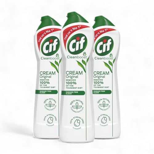 CIF Cream Cleaner ORIGINAL White Ocean Bundle 3 x 500ml – Multi-Purpose Surface Cleaner for 100% Tough Dirt Removal & Streak-Free Shine