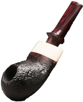Pipa De Tabaco De Brezo Desmontable con Capa Precarbonizada Resistente Al Calor para Colección Regalo-Mattray Carved Finish