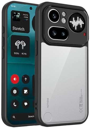 TQLGY Custodia per Nothing Phone 4a Pro da 6,83 pollici, protezione antiurto di grado militare contro le cadute, telaio in TPU nero satinato con retro rigido in policarbonato trasparente, trasparente