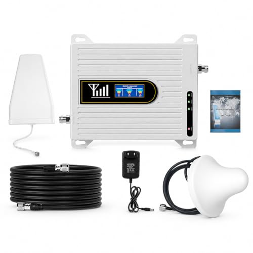 Mobile Network Signal Booster Kit Amplifier with Outdoor Antenna Enhancer for Wider 4G Coverage and Improved Reception