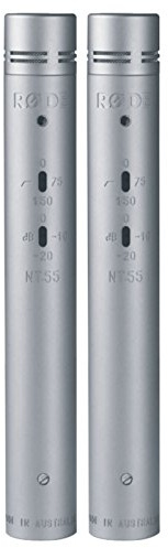 RØDE NT55 Matched Pair Vielseitiges ½-Zoll-Kleinmembran-Kondensatormikrofon (abgestimmtes Paar) mit einstellbarer Richtcharakteristik (Niere und Kugel), Pad und Hochpassfilter für Musikproduktion