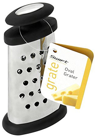 Dexam Soft Grip Oval Grater with Non-Slip Base, Silver 15 cm