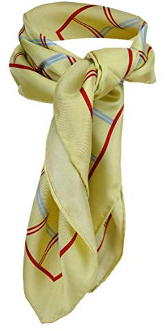 TigerTie Damen Satin Nickituch in gelb rot blau kariert - 100% Seide - Gr. 53 x 53 cm