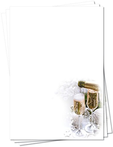 Motivpapier Briefpapier (Gastronomie-5160, DIN A4, 25 Blatt) - Gläser Sekt Champagner