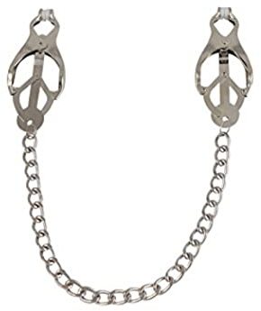 Nippelklemmen mit Kette, BDSM Bondage Nippelklammern Brust-Klemmen Clover Clamps Nipple Teaser, Brustwarzen-Klammern Bruststimulation - SEE-X Erotik-Toy Mod-Nr 17028