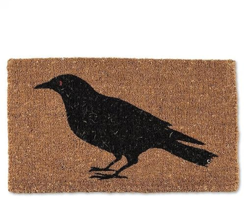 Abbott Collection Standing Crow Doormat - Coir Fiber, Natural/Black (18x30 L)