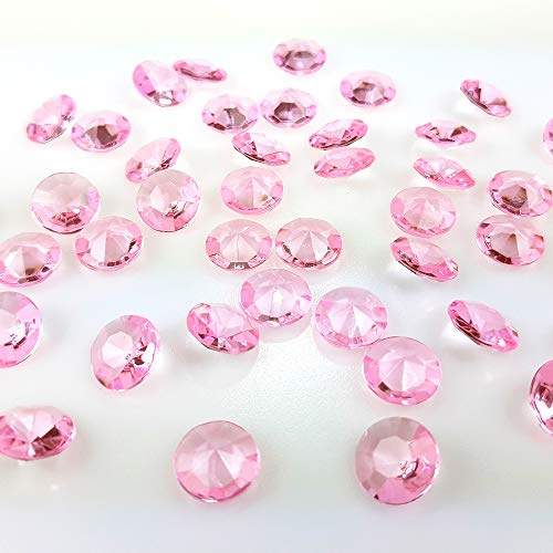 DekoHaus Diamant Konfetti Rosa 12 mm – 100 Stück Acryl Tischdeko, Kristall Streudeko für Hochzeit, Geburtstag, Party, Taufe, Jubiläum