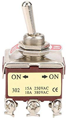 Interruttore a levetta 1pc, 15A / 250V AC 10A / 380V AC ON-ON Interruttore a levetta 2 Posizioni 3PDT Con Testa a 9 pin, Diametro Chiave 12mm