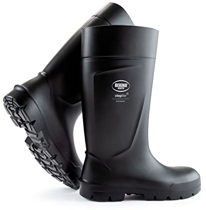 Bekina kvalitet säkerhet gummistövlar män och kvinnor med stålmössa med stålsula, Steplite Easygrip S5, svart, storlek 44