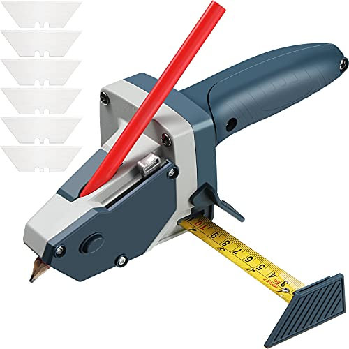 Honoson Gypsum Board Cutting Tool Gypsum Board Cutter Multifunctional Woodworking Panel Cutter with Tape Measure kt Board Cutting Tool Kit Includes 1 Gypsum Board Cutter, 1 Pencil and 5 Blades