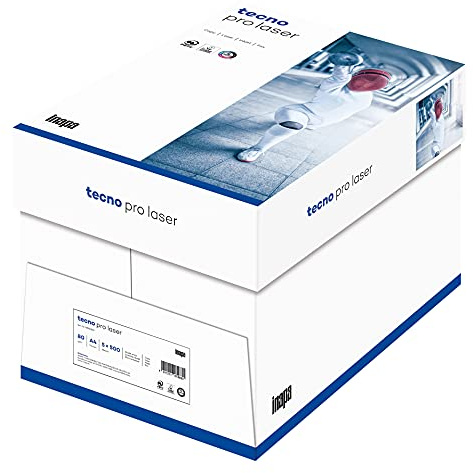 inapa Laserpapier, Drucker-/Kopierpapier tecno Pro Laser: 80 g/m², A4, 2.500 Blatt (5x500), weiß, PEFC
