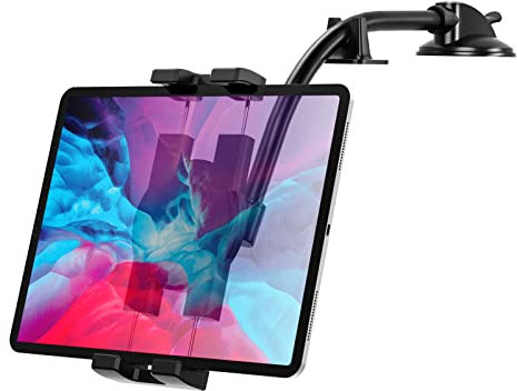 Oilcan Tablet Auto Armaturenbrett Halter, Schwanenhals KFZ Handy & Tablethalterungen Saugnapf [Stoßfest Stabilisator Design] für iPad mini Air Pro, iPhone, Samsung Tab, Lenovo usw (4-12,9 Zoll)