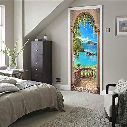 3D Türtapete Selbstklebend Türaufkleber - LANDSCHAFT - Türfolie Poster PREMIUM PVC Wasserfest Wandtattoo Für Schlafzimmer Wohnzimmer Tür Dekoration Tapete 80 x 200 cm