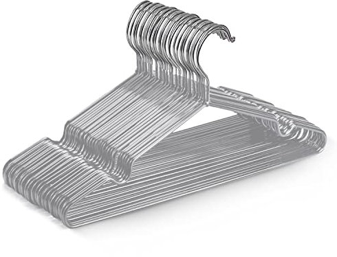 KEPLIN Premium Metall Kleiderbügel - 20er Pack, gummibeschichtet, platzsparend, sorgt für Ordnung, strapazierfähige Bügel für Kleiderschränke, Garderobenständer und Kleiderstangen (Grau)