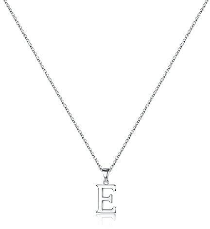TINGN Halskette Damen Silber 925 Kette, Hypoallergene Silber Kette mit Buchstabe Anhänger Kette Silber Halskette Geburtstag Geschenke für Frauen Mama Freundin Teenager Mädchen (mit Geschenkbox)